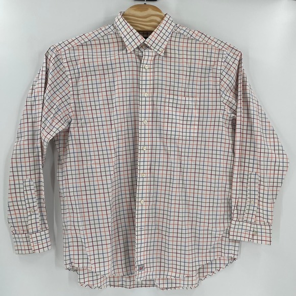 Vineyard Vines‎ XL Orange Blue Green Check Long Sleeve Button Up Murray Shirt - Picture 3 of 4